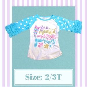 Be a Mermaid and make waves adorable ruffle shirt